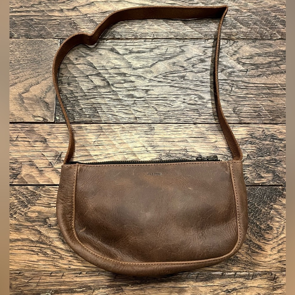 Hide & Drink leather zippered purse with handle